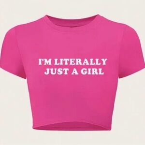 Pink Graphic Crop Top